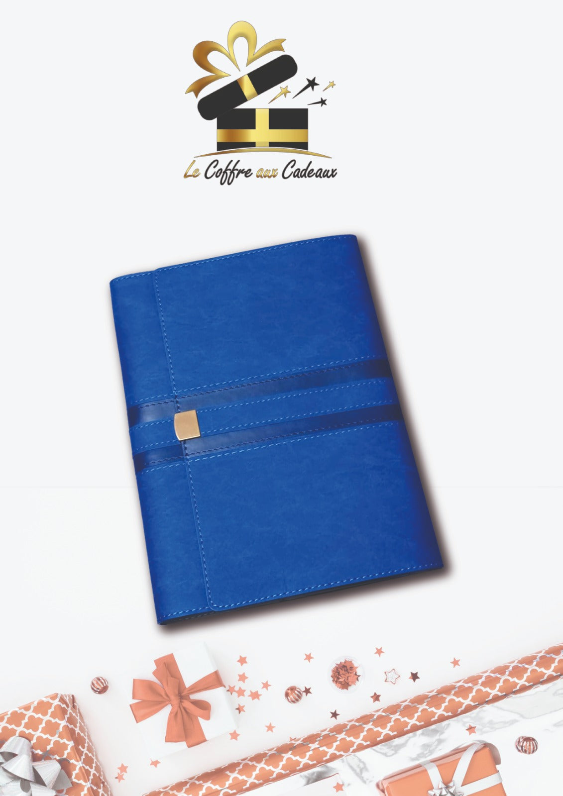 Note book A4 simili cuir bleu